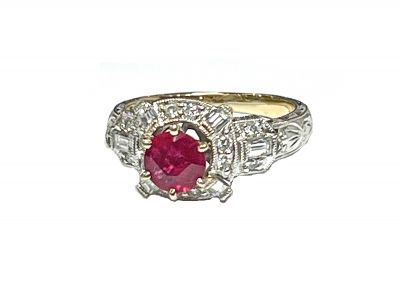 Vintage Ruby and Diamond Engagement Ring