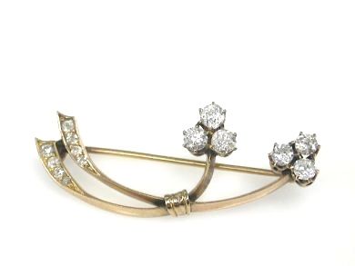 Diamond Floral Brooch