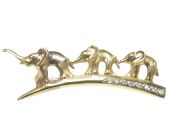 Vintage .09ct Diamond 10kt. Elephant Brooch