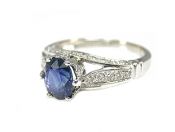 Modern Sapphire and Diamond Engagement Ring
