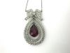 Edwardian Rubellite Tourmaline and Diamond Pendant with Chain