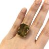 Retro Citrine Solitaire Ring