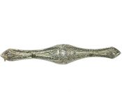 Antique .33ct Diamond 18kt and Platinum Filigree Bar Brooch