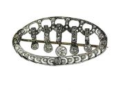 Vintage 1.34ct Diamond 18kt and Platinum Brooch