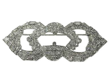 Antique 6.49ct Diamond Platinum Brooch