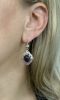 Vintage 8.82ct Cabochon Amethyst and Diamond Drop Earrings