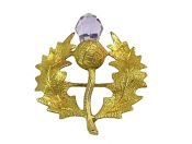 Vintage .48ct Briolette Amethyst Thistle 9kt Brooch