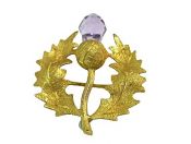 Vintage .48ct Briolette Amethyst Thistle 9kt Brooch