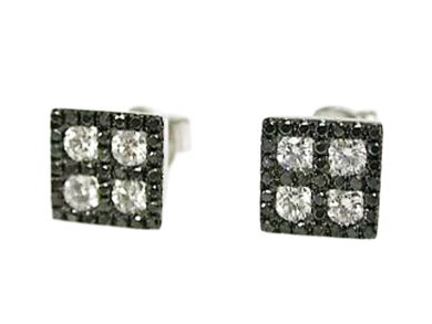 Black and White Diamond Earrings