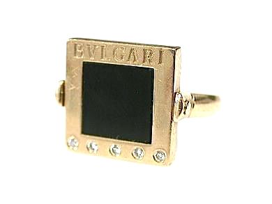 Bulgari Onyx and Diamond Leo Zodiac Ring