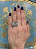 Vintage Inspired 12.08ct Aquamarine and Diamond Ring in 18kt Yellow Gold and Silver
