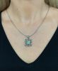Vintage 2.02ct Emerald and Diamond Pendant in 18k White Gold