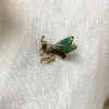 Vintage Diamond and Plique-à-Jour Enamel Wasp Brooch