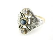 Vintage .27ct Sapphire and Diamond 18kt Ring