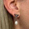 Antique Style Pearl and Diamond Earrings