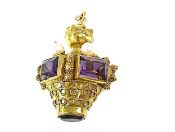 Amethyst Cannetille Lantern Shaped Fob
