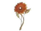Chalcedony Floral Brooch
