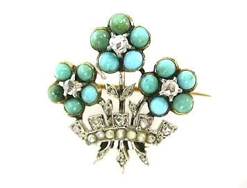 French Turquoise Brooch