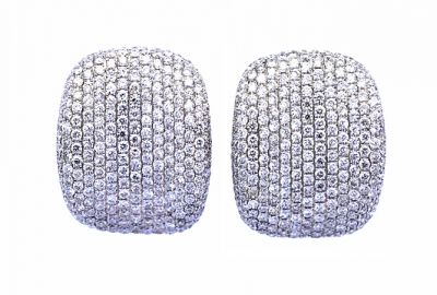 Vintage 3.54ct Diamond 18kt Earrings