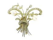 Diamond Floral Brooch