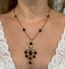 Vintage Garnet and Pearl 18kt Gold Pendant
