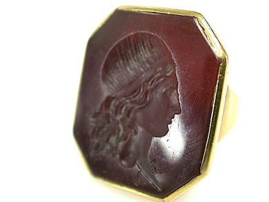 Antique Carved Carnelian Intaglio Ring