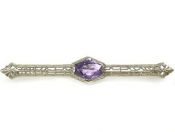 Vintage Filigree Amethyst Brooch