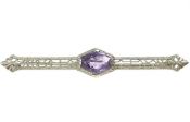 Vintage Filigree 1.38ct Amethyst 14kt Brooch