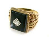 Onyx and Diamond Ring