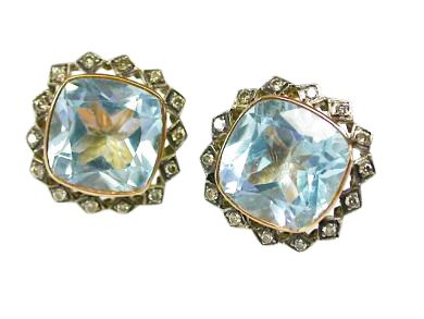 Classic Blue Topaz Stud Earrings