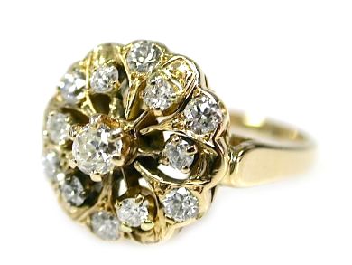 Vintage Diamond Cluster Ring