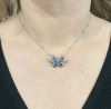 Antique Diamond Sapphire and Ruby Butterfly Brooch in 14kt White Gold