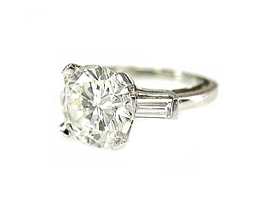 Vintage 3.50ct Diamond Platinum Engagement Ring