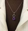 Vintage 13.67ct Amethyst and Diamond Pendant in 18kt Rose Gold and Silver