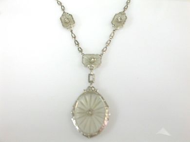 Dinner Roll Rock Crystal Necklace main image 0