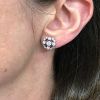 Antique Ruby and Diamond Earrings in 18kt White Gold