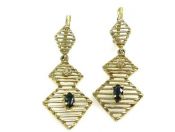 Vintage Sapphire and Diamond Drop Earrings