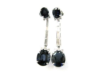 Vintage Sapphire and Diamond Drop Earrings