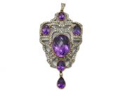 Antique-Style Amethyst and Diamond Pendant