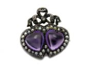 Victorian Amethyst and Pearl Luckenbooth Brooch