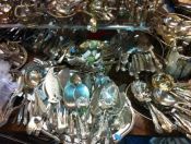 Silver Plate Serving Pieces & Flatware