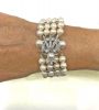 Vintage Four Strand Pearl and Diamond Bracelet