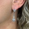 Diamond Bow Drop Earrings