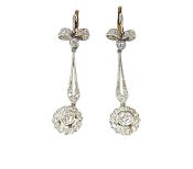 Diamond Bow Drop Earrings