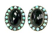 Vintage Style Garnet and Opal Earrings