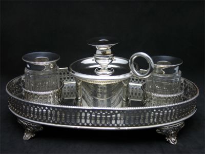 Couples Inkwell With Candlestick Holder