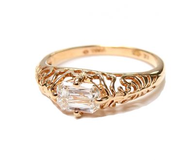 Modern Criss Cut .74ct Diamond Solitaire 14kt Ring