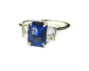 Modern Sapphire and Diamond Engagement Ring