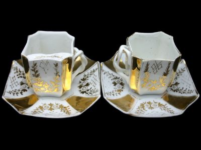 Moustache Cup German His and Hers Cup and Saucer Set