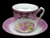 Moustache Cup German Rose Motif